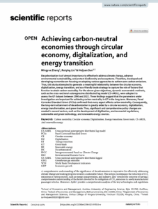 Achieving Carbon-Neutral Economies Through Circular Economy, Digitalization, and Energy Transition